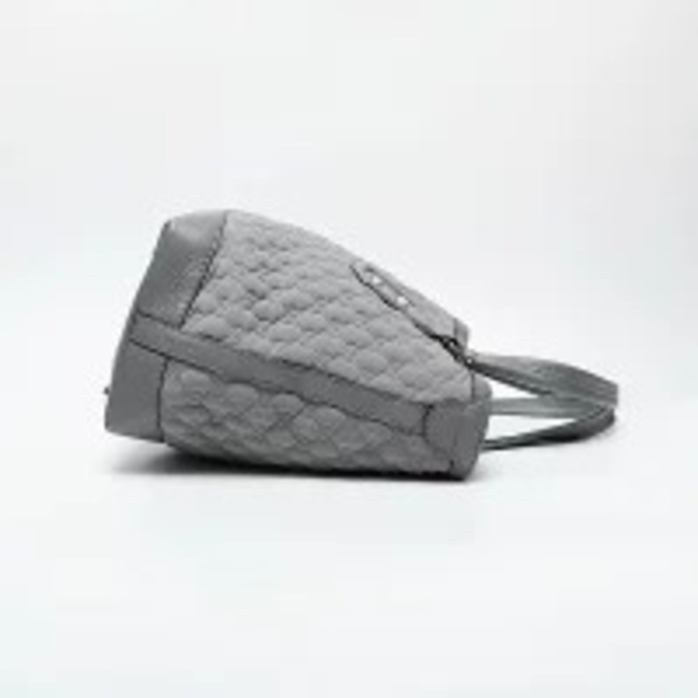 Gucci Leather Canvas Neoprene Shoulder Bag Tote Gray - Picture 4 of 13